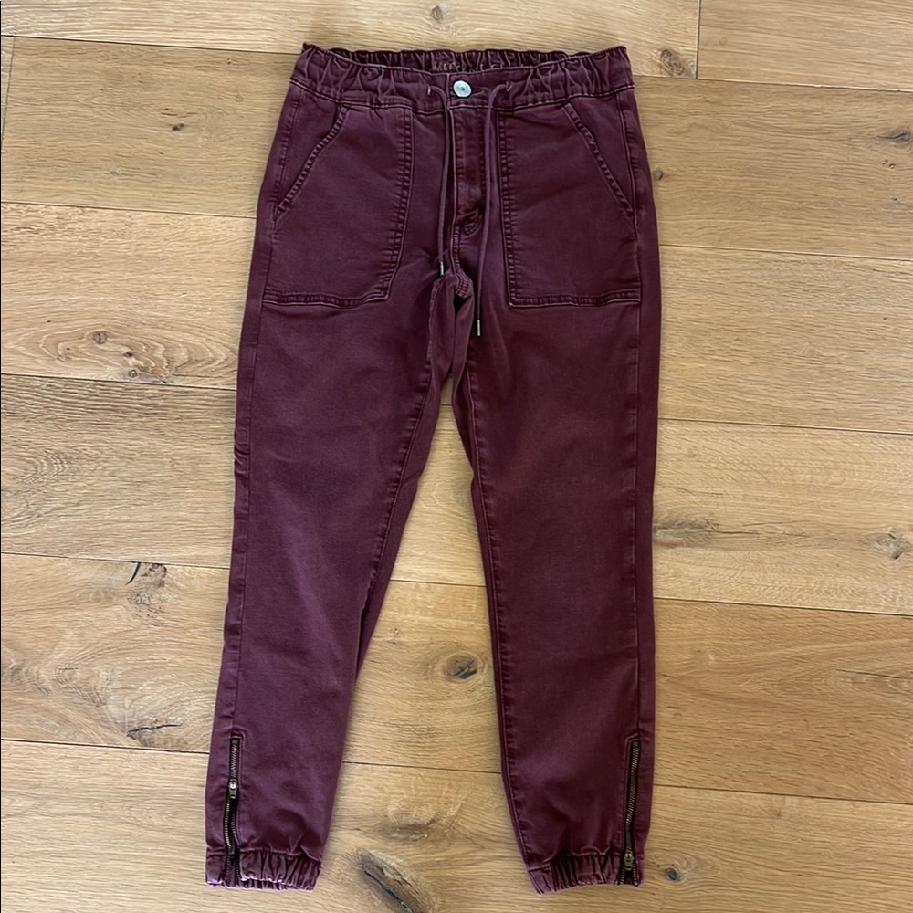American Eagle Outfitters Maroon Jogger Pants